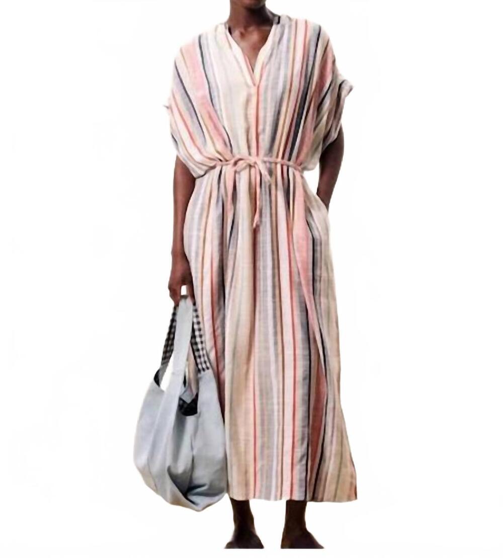 NEW FRNCH women's indigo dress in multicolored